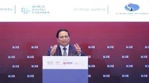 Prime Minister Pham Minh Chinh speaks at the ASEAN Leadership and Partnership Forum (ALPF) held in Kuala Lumpur on May 25. (Photo: VNA) 