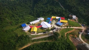 An aerial view of Lung Luong Primary School in Vo Nhai District, Thai Nguyen Province (Photo: Archdaily)