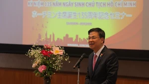 Vietnamese Ambassador to Japan Pham Quang Hieu speaks at the event (Photo: MY LE)