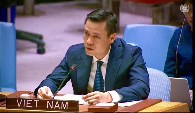 Ambassador Dang Hoang Giang, Permanent Representative of Viet Nam to the UN, addresses the debate. (Photo: VNA)