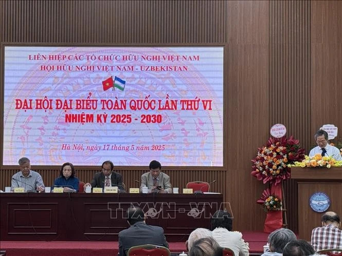 The Viet Nam–Uzbekistan Friendship Association convenes its sixth national congress for the 2025–2030 term in Hanoi on May 17. (Photo: VNA)