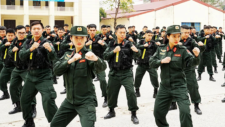 Many young police officers participate in contributing to the peacekeeping mission.