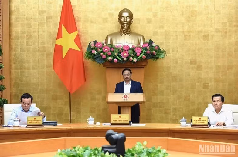 Prime Minister Pham Minh Chinh speaks at the meeting (Photo: NDO)