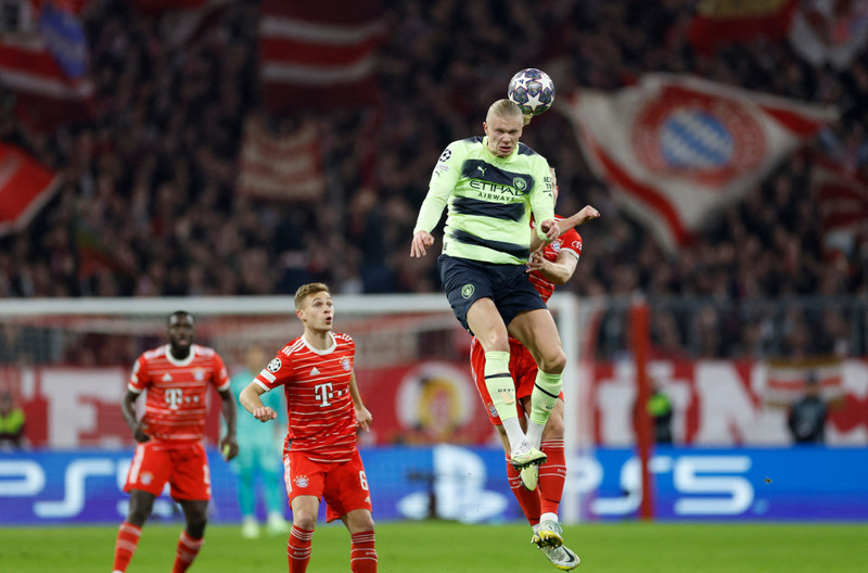 Manchester City's Erling Braut Haaland in action with Bayern Munich's Matthijs de Ligt - Champions League - Quarter Final - Second Leg - Bayern Munich v Manchester City - Allianz Arena, Munich, Germany - April 19, 2023, (Photo: Reuters)