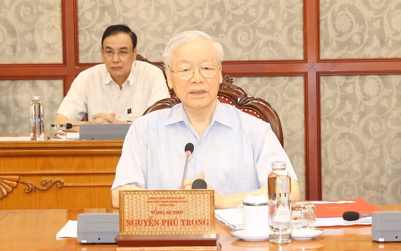 Party General Secretary Nguyen Phu Trong speaks at the meeting. (Photo: VNA)