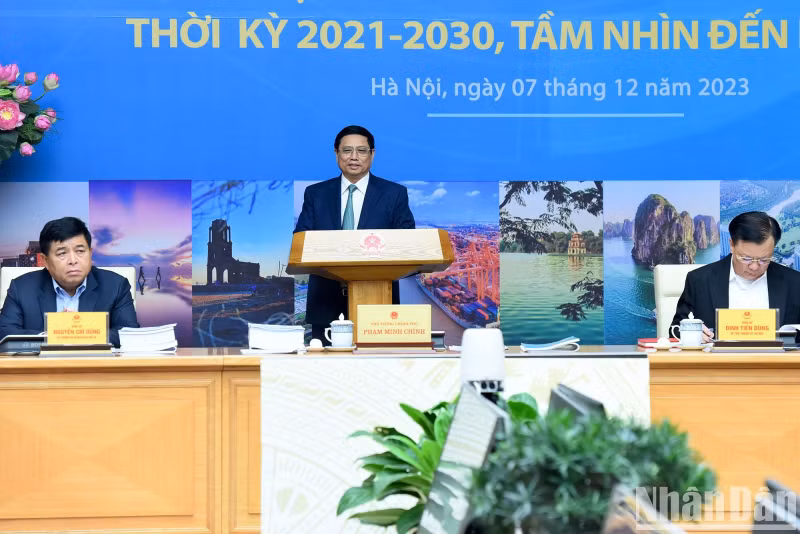 PM Pham Minh Chinh speaks at the event. (Photo: VNA)