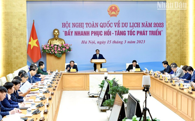 Prime Minister Pham Minh Chinh speaks at the conference. (Photo: VNA)