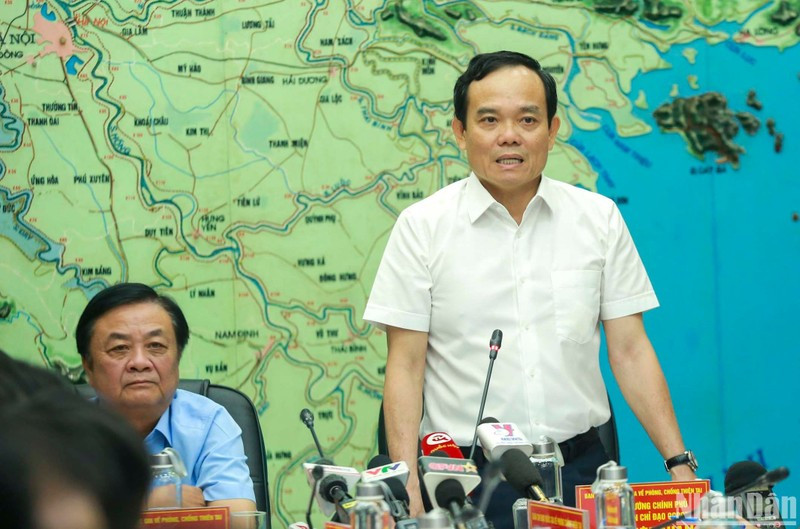Deputy Prime Minister Tran Luu Quang speaks at the meeting.