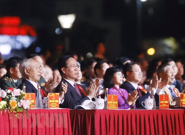 President Vo Van Thuong attends the ceremony marking the 60th anniversary of Quang Ninh province. (Photo: VNA)