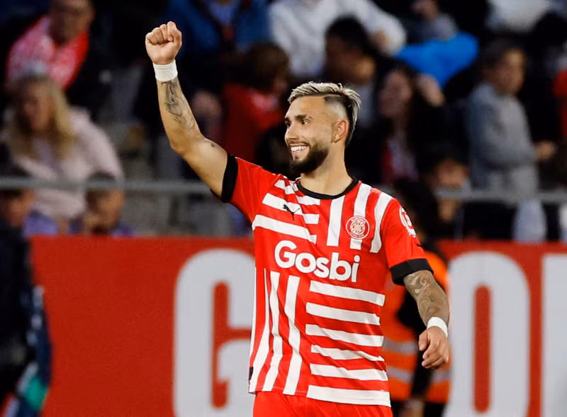 Girona's Valentin Castellanos celebrates scoring their third goal - LaLiga - Girona v Real Madrid - Estadi Montilivi, Girona, Spain - April 25, 2023. (Photo: Reuters)