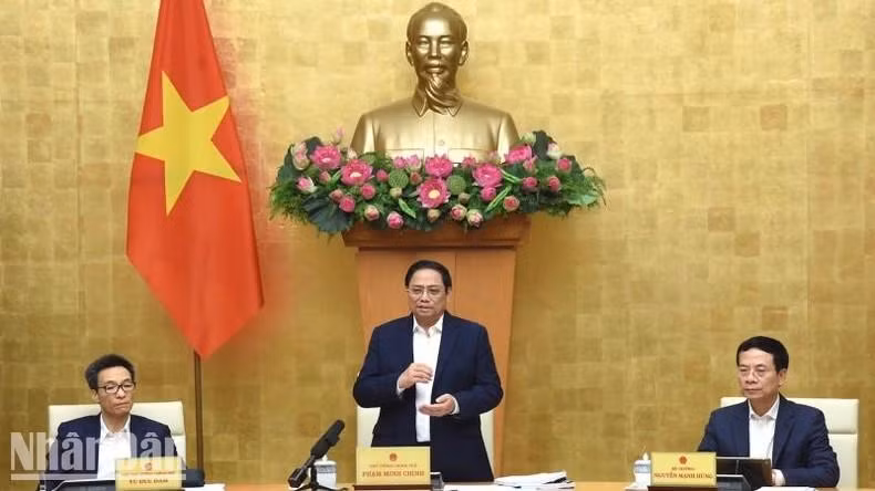 PM Pham Minh Chinh speaks at the event.