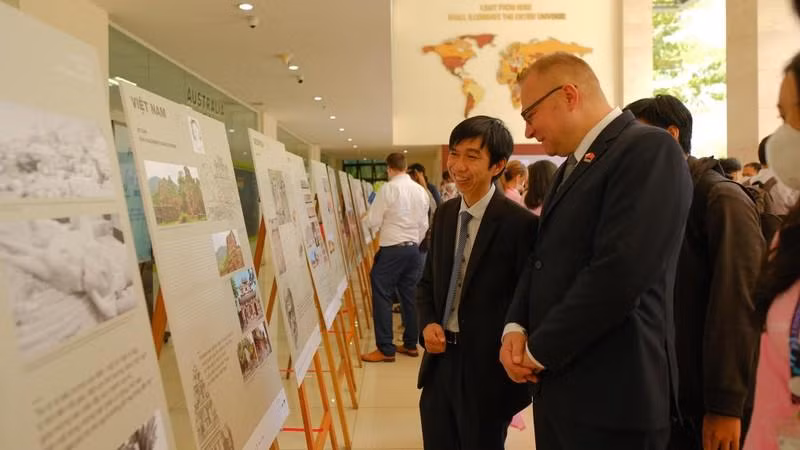 Visitors to the exhibition