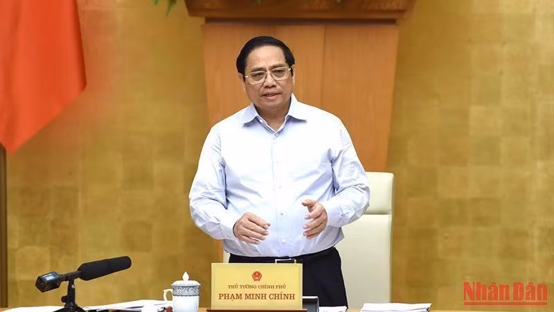 PM Pham Minh Chinh speaks at the session. (Photo: NDO)