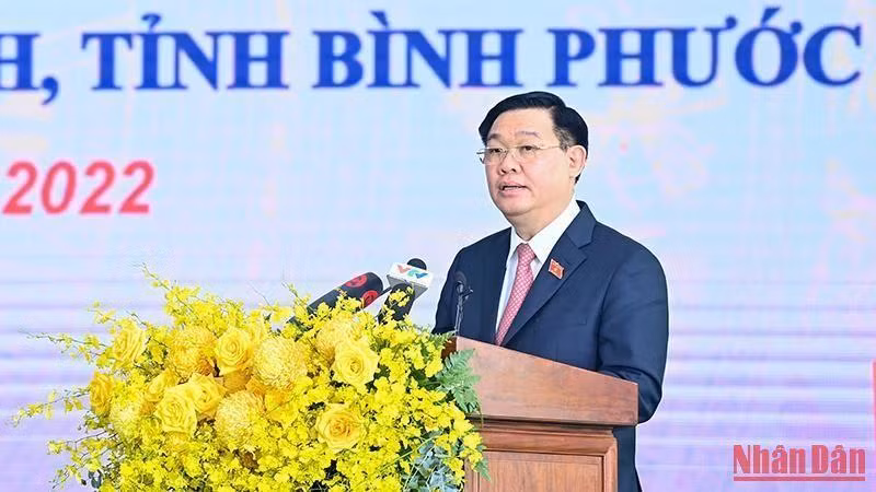 NA Chairman Vuong Dinh Hue speaks at the ceremony. (Photo: NDO/Duy Linh)