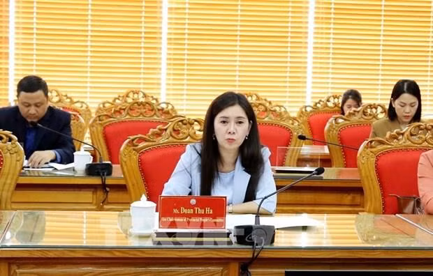 Vice Chairwoman of the People’s Committee of the northern province of Lang Son Doan Thu Ha speaks at the event. (Photo: VNA)