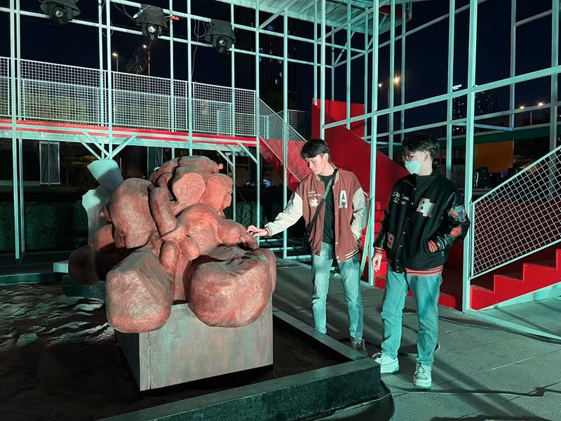 Visitors to the exhibition