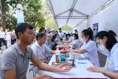 Screening and blood testing for diabetes for people. (Photo: National Hospital of Endocrinology)