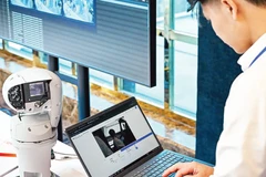 The booth showcasing physical security solutions within the framework of the conference on “Physical security – trends and solutions” at the end of November 2025. (Photo: NDO)