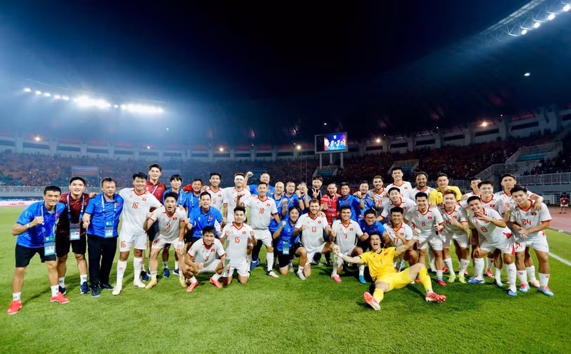 Viet Nam record a convincing away victory. (Photo: VFF)
