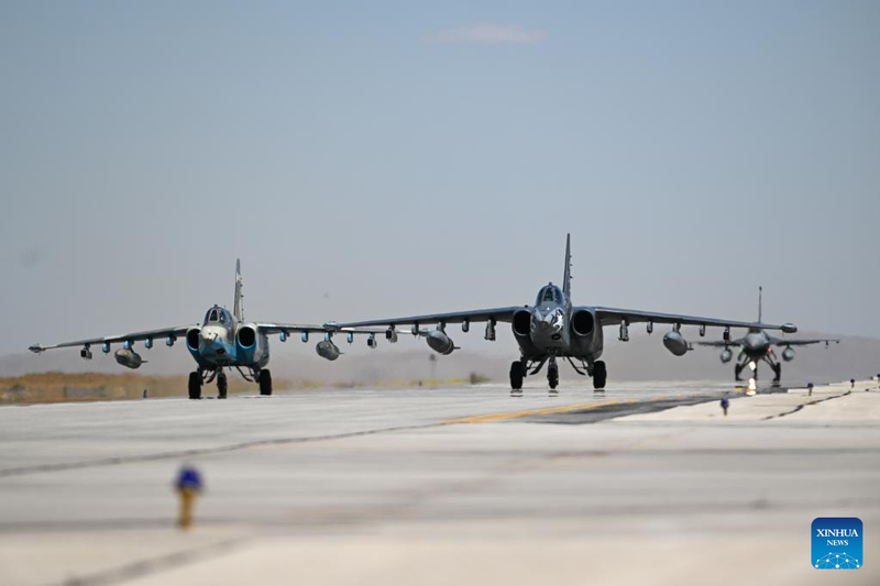Military jets are pictured during the Anatolian Eagle air drill in Konya, Turkey, on July 3, 2025. (Mustafa Kaya/Handout via Xinhua)