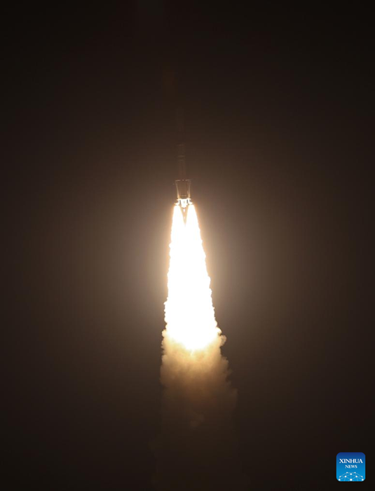 This photo taken on June 29, 2025 shows an H2A rocket launching from the Tanegashima Space Center in Kagoshima Prefecture, Japan. Japan's flagship H2A rocket was successfully launched for the 50th and final time early on Sunday, marking the end of over two decades of service. (Photo: Xinhua)
