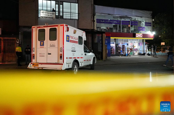 This photo taken on June 7, 2025 shows a scene at the site where Colombian presidential candidate Miguel Uribe Turbay was attacked, in Bogota, Colombia. Colombian senator Miguel Uribe Turbay, who is running for the presidency in 2026, was shot and seriously wounded at a campaign rally in Bogota on Saturday, local authorities said. Colombia's Defense Minister Pedro Sanchez has announced the arrest of a suspect in the shooting of the senator, adding that an investigation is underway to determine whether others were involved. (Photo: Xinhua)