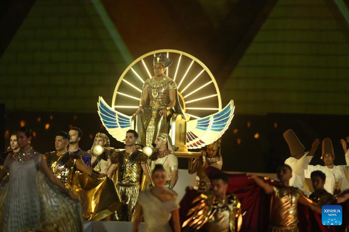 Actors perform at the inauguration of the Grand Egyptian Museum (GEM) in Giza, Egypt, Nov. 1, 2025. After two decades of construction, Egypt on Saturday inaugurated the GEM -- the world's largest museum dedicated to a single civilization -- during a grand ceremony held near the pyramids and the Sphinx, marking a landmark cultural event for the country renowned for its rich heritage. (Photo: Xinhua)