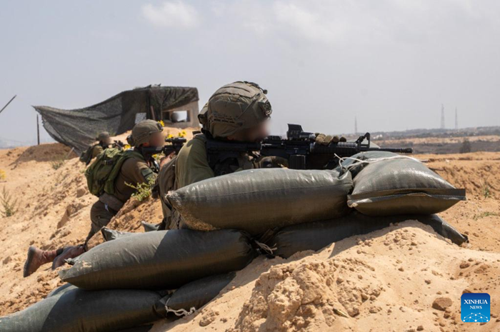 This photo released by Israel Defense Forces on July 5, 2025 shows Israeli troops operating in the Gaza Strip. The Israel Defense Forces (IDF) announced in a statement Friday that it currently maintains operational control of over 65 percent of the Gaza Strip. (Israel Defense Forces/Handout via Xinhua)