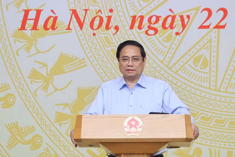 PM Pham Minh Chinh speaks at the conference. (Photo: Tran Hai)