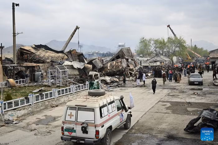 This photo taken on March 17, 2026 shows the damaged Omid Addiction Treatment Hospital in Kabul, Afghanistan. Pakistan's air force carried out an airstrike late Monday night targeting the drug addiction treatment hospital in the Afghan capital of Kabul, killing at least 400 people and injuring around 250 others, an Afghan official said Tuesday. Meanwhile, Pakistan on Monday refuted the Afghan government's claim, saying the country targeted military installations and terrorist support infrastructure in Afghanistan. (Xinhua)