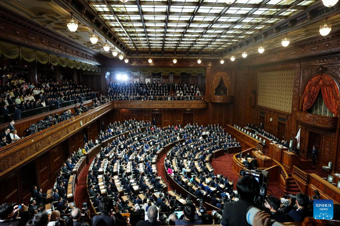 This photo taken on Jan. 23, 2026 shows a scene at a plenary session of Japan's House of Representatives in Tokyo, Japan. Japan's House of Representatives was formally dissolved on Friday at the outset of the ordinary parliamentary session. The general election is set for Feb. 8, with official campaigning starting on Jan. 27, creating a mere 16-day campaign period, the shortest in Japan's postwar history. (Photo: Xinhua)