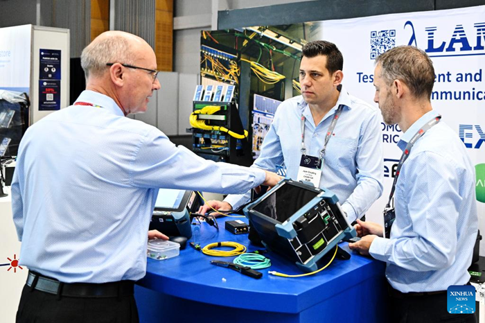 People visit the AfricaCom exhibition during the Africa Tech Festival 2025 in Cape Town, South Africa, Nov. 11, 2025. The Africa Tech Festival kicked off on Tuesday in Cape Town, the legislative capital of South Africa, gathering innovators, policymakers, and investors to explore how technology can drive a more inclusive digital future for Africa. (Photo: Xinhua)