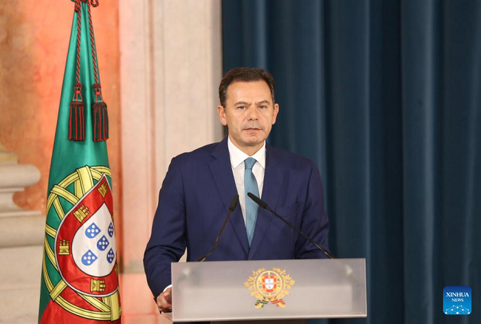 Luis Montenegro addresses an inauguration ceremony of the new government in Lisbon, Portugal, on June 5, 2025. Luis Montenegro, leader of the Social Democratic Party (PSD) and head of the Democratic Alliance (AD), was officially sworn in as Portugal's new prime minister on Thursday. The 16 ministers of the new cabinet also took their oaths of office. (Photo: Xinhua)