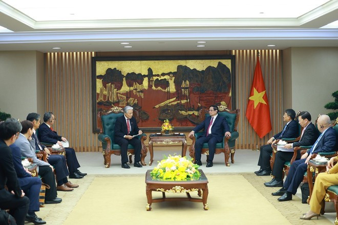 At the meeting between Prime Minister Pham Minh Chinh and Governor of Tochigi prefecture Fukuda Tomikazu in Ha Noi on December 16. (Photo: VNA)