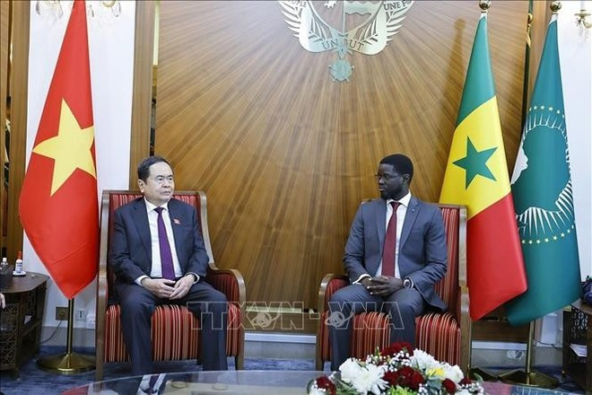 Vietnamese National Assembly Chairman Tran Thanh Man meets with Senegalese President Bassirou Diomaye Faye (Photo: VNA) Vietnamese National Assembly Chairman Tran Thanh Man meets with Senegalese President Bassirou Diomaye Faye (Photo: VNA)