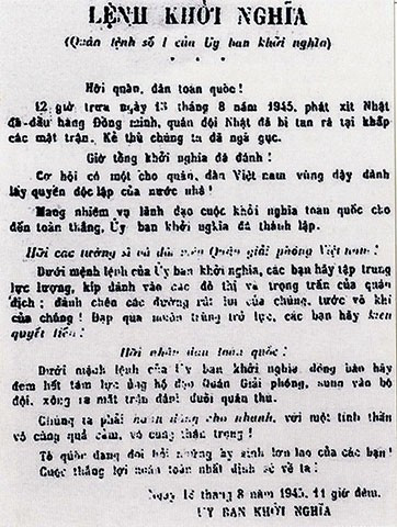 Order No. 1 of the National Uprising Committee, August 13, 1945. (Photo: Archives of the National Museum of History) image-1.jpg