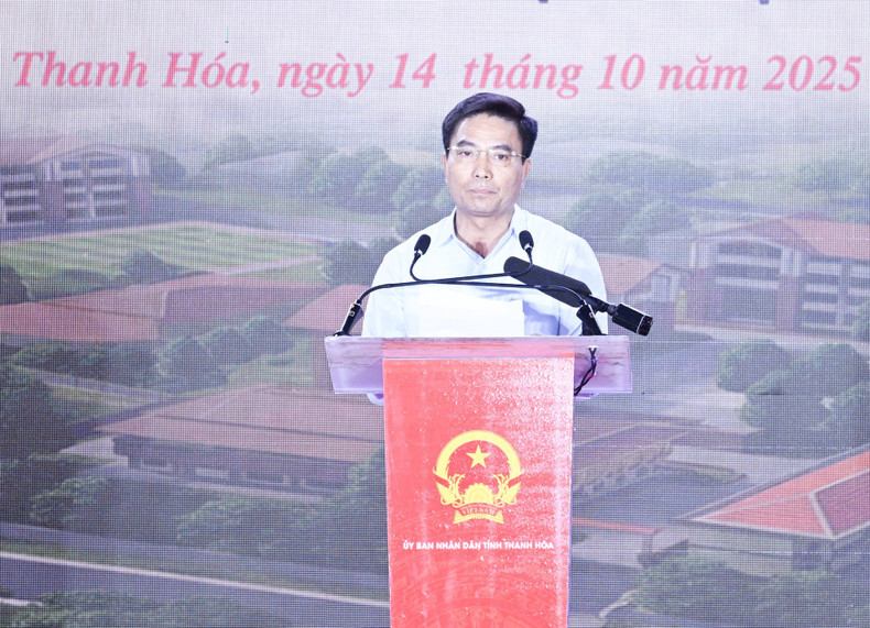 Thanh Hoa Provincial Party Secretary Nguyen Doan Anh delivers a speech at the ceremony. image-6.jpg