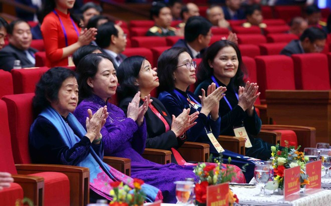 Vice State President Vo Thi Anh Xuan and delegates at the event (Photo: VNA)
