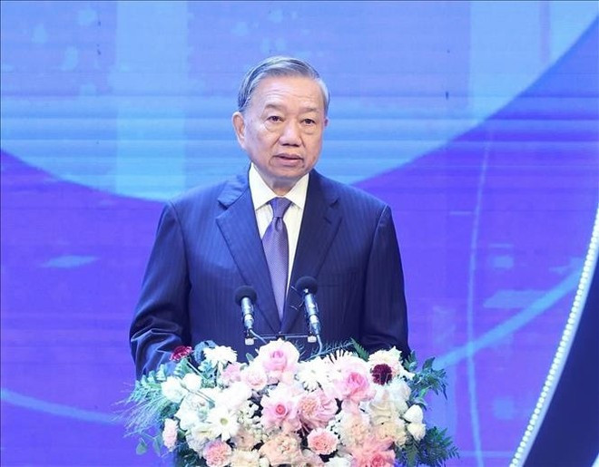 Party General Secretary To Lam speaks at the ceremony. (Photo: VNA) Party General Secretary To Lam speaks at the ceremony. (Photo: VNA)