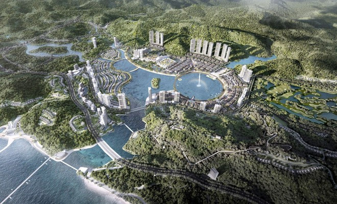 A perspective of the luxury tourism and entertainment complex with casino in Van Don Economic Zone. (Photo published by VNA)