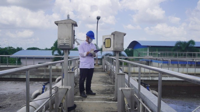 Wastewater treatment plant at Hiep Phuoc Industrial Park. (Photo: THE ANH) nha-may-xly-nuoc-thai-tai-knc-hiep-phuoc-8665.jpg