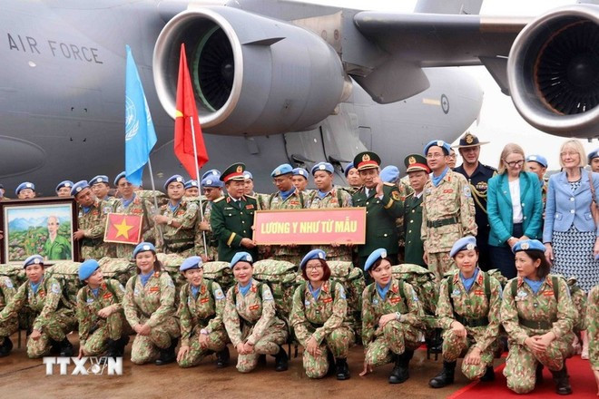 Vietnamese UN peacekeepers prepare to depart for missions in South Sudan and Abyei. (Photo: Xuan Khu/VNA) Vietnamese UN peacekeepers prepare to depart for missions in South Sudan and Abyei. (Photo: Xuan Khu/VNA)