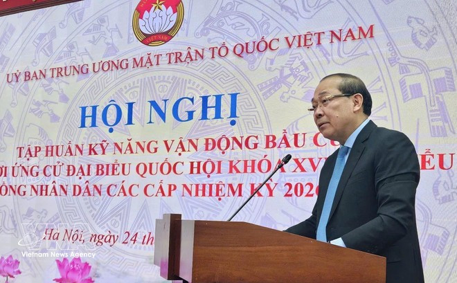 Hoang Cong Thuy, Vice President of the VFF Central Committee, addresses the conference. (Photo: VNA)