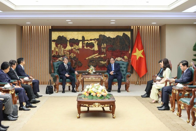 Prime Minister Pham Minh Chinh receives Chairman of Japan Bank for International Cooperation Maeda Tadashi in Hanoi on June 29. (Photo: VNA) Prime Minister Pham Minh Chinh receives Chairman of Japan Bank for International Cooperation Maeda Tadashi in Hanoi on June 29. (Photo: VNA)