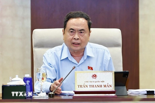National Assembly Chairman Tran Thanh Man speaks at the session (Photo: VNA) National Assembly Chairman Tran Thanh Man speaks at the session (Photo: VNA)