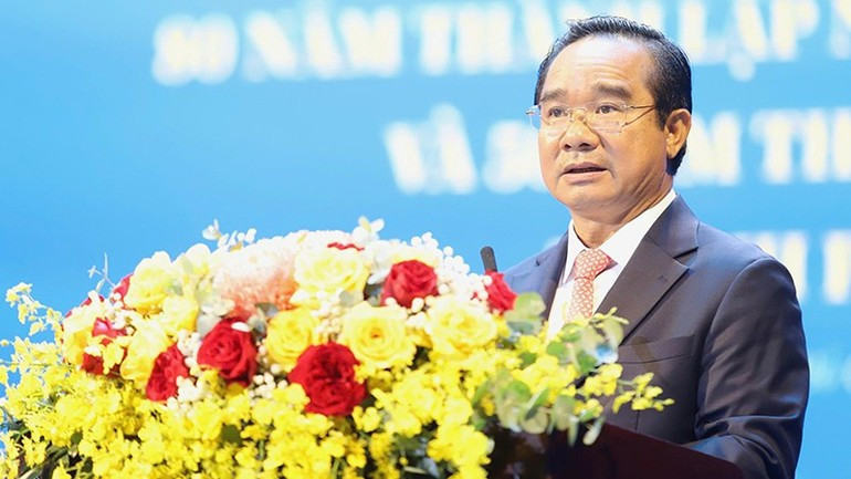 Chairman of the Ho Chi Minh City People’s Committee Nguyen Van Duoc delivering his speech at the ceremony. (Photo: NGO TUNG) image-5.jpg