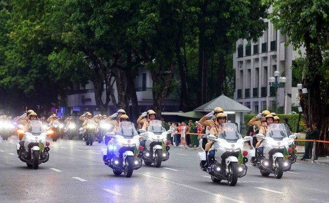 Mobile Police force joins the rehearsal (Photo: VNA) Mobile Police force joins the rehearsal (Photo: VNA)