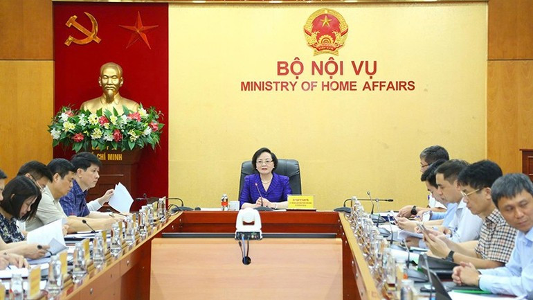 Minister of Home Affairs Pham Thi Thanh Tra at the meeting. (Photo: MOHA) image-22.jpg