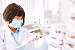 Researchers conduct next-generation gene sequencing at the DNA Identification Centre. (Photo: Minh Duc)