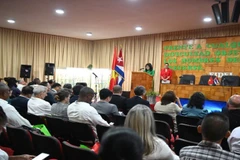 Duong Bich Diep, Director of the Green Economics Institute, speaks at the launch of the Viet Nam-Cuba Agricultural Biotechnology and Natural Healthcare Network in Havana.